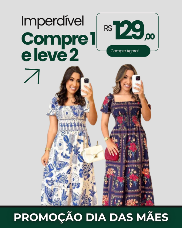 COMPRE 1 LEVE 2 - Vestido Laurinha